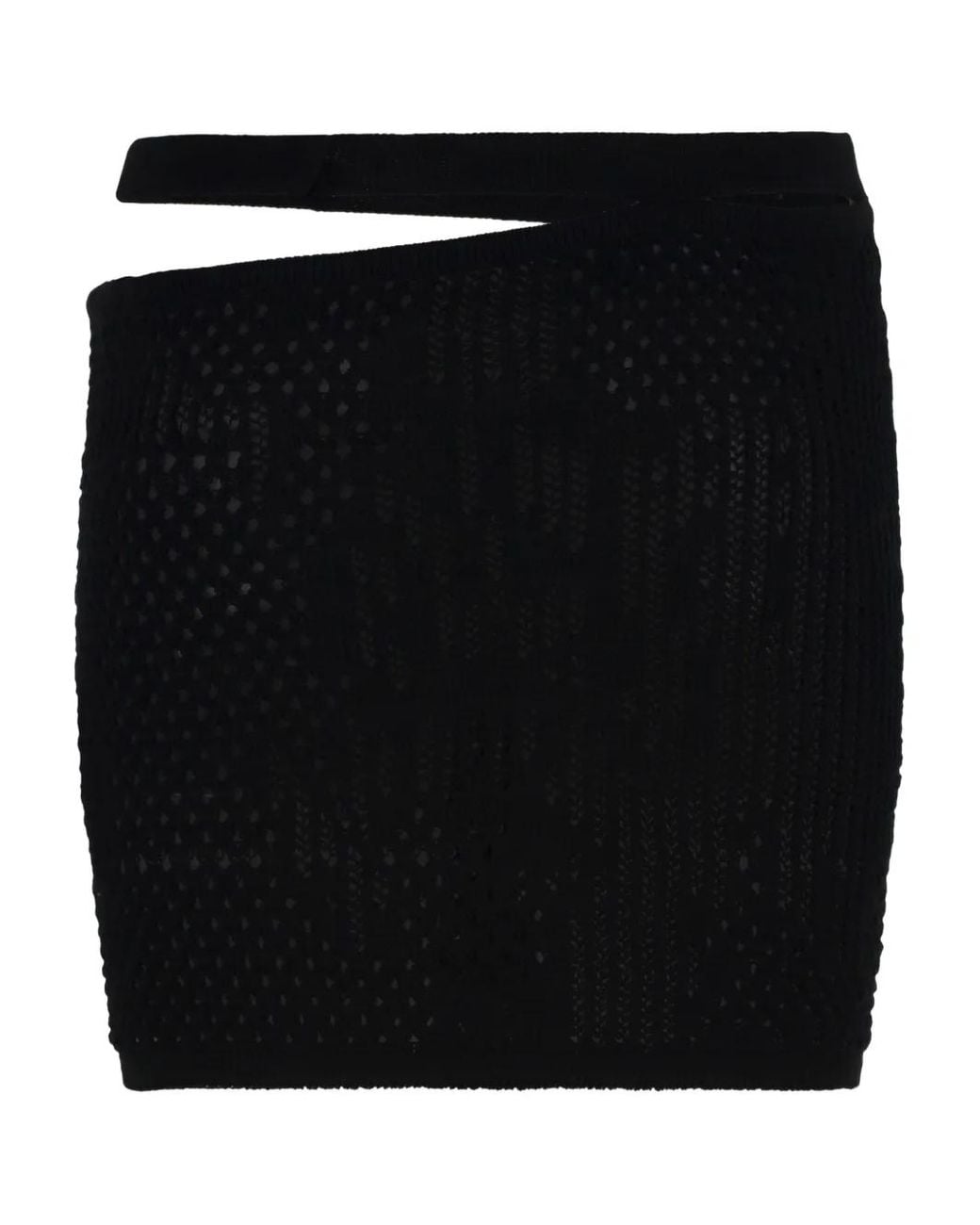 Roberta Einer Black Cut-Out Knitted Mini Skirt