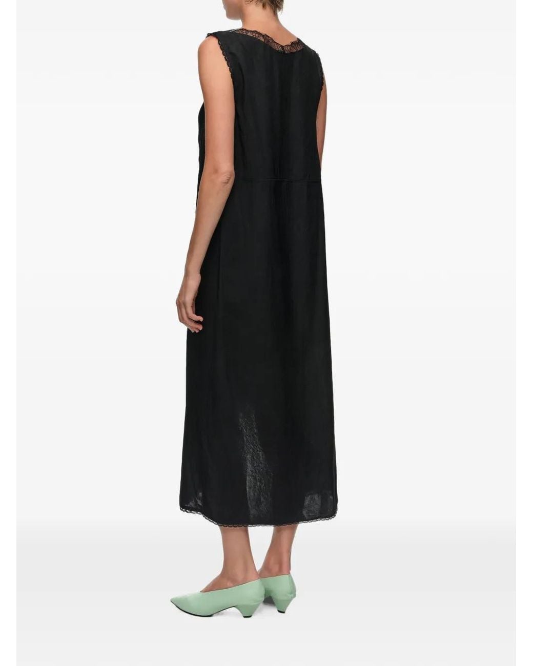 Bimba Y Lola Black Robe En Dentelle Noire À Détail Noué
