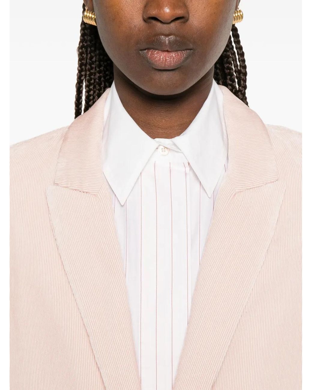 Forte_forte Pink Corduroy Notch-Lapel Jacket