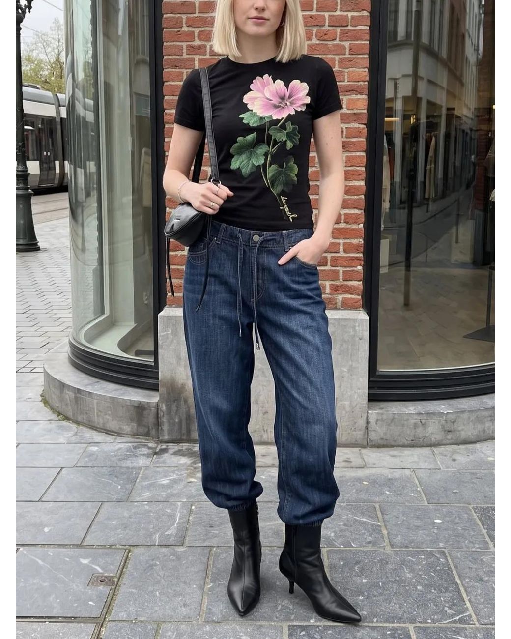 Desigual Black Floral-Print T-Shirt
