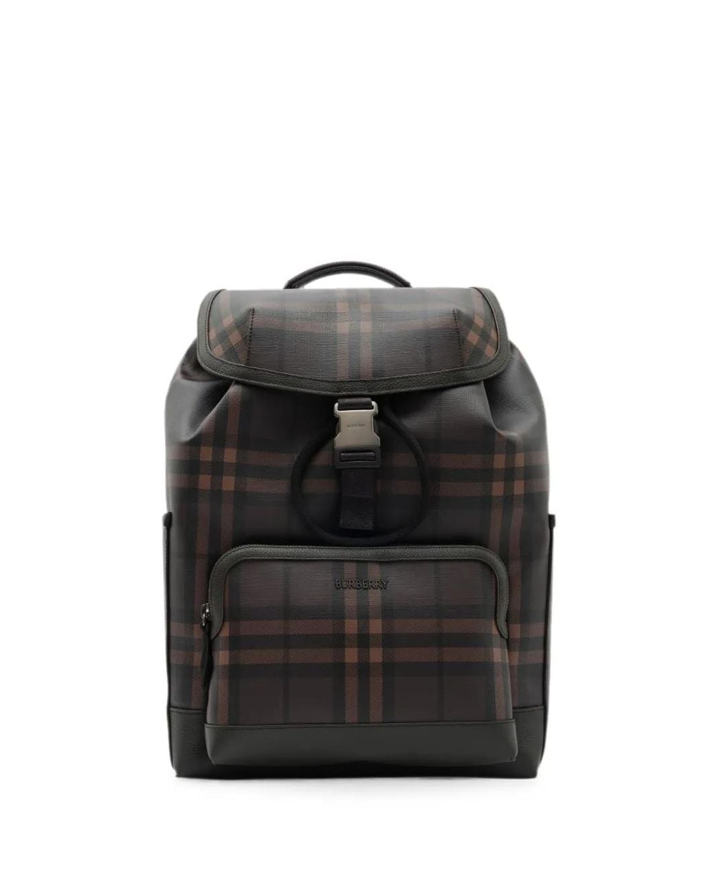 Burberry Black City Check Clip Backpack for men