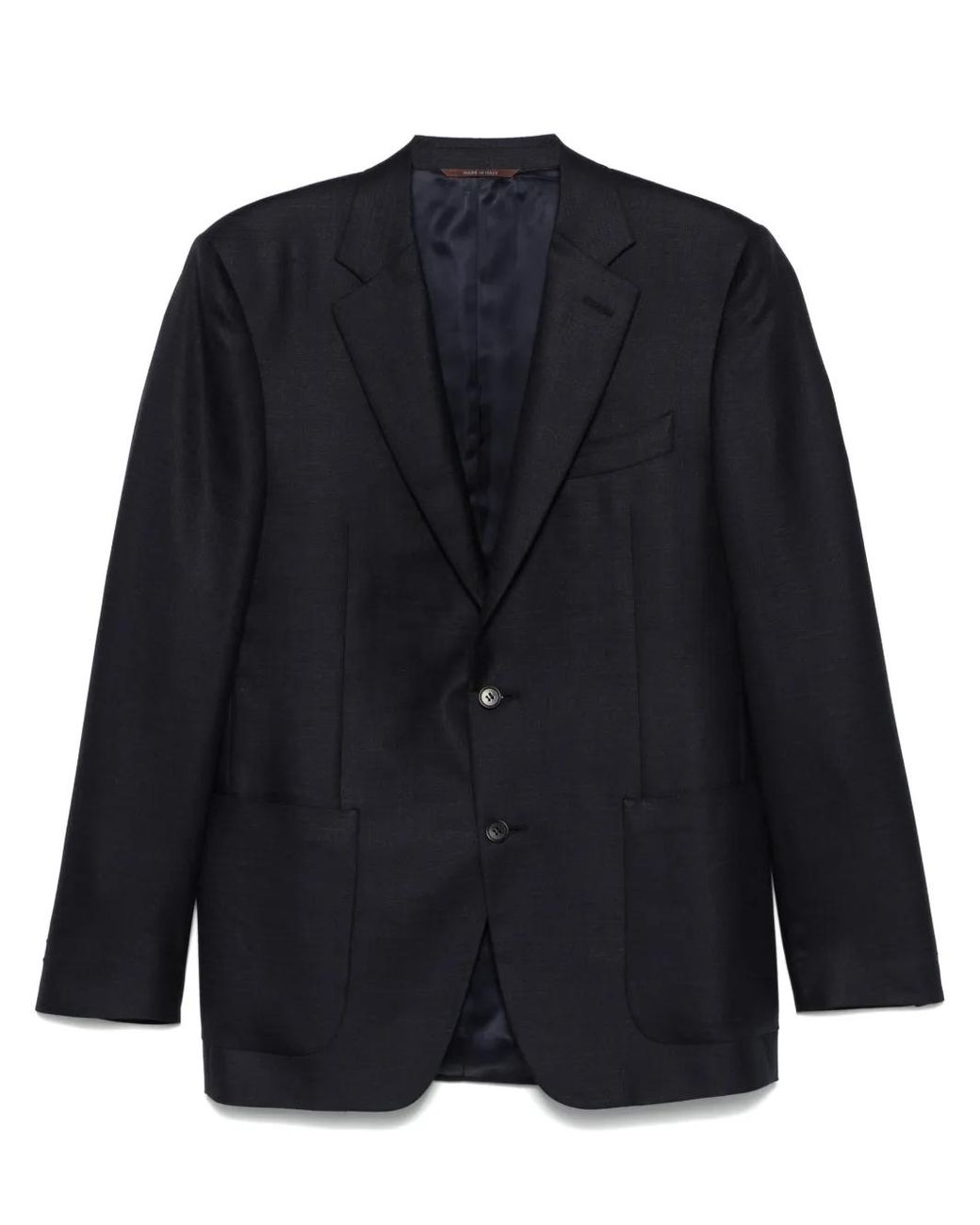 Canali Blue Herringbone-Pattern Blazer for men