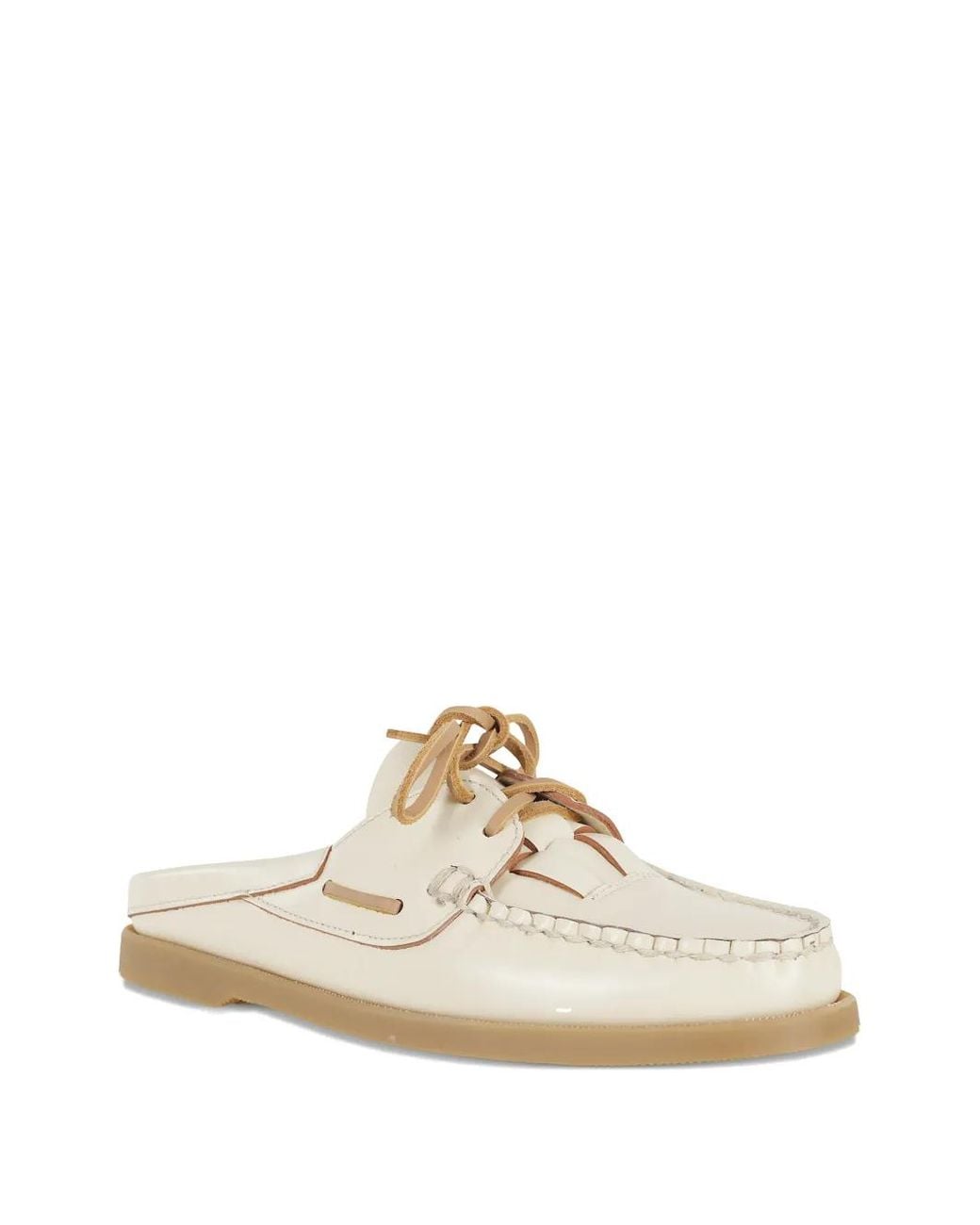 Hereu White Slip-On Leather Mules