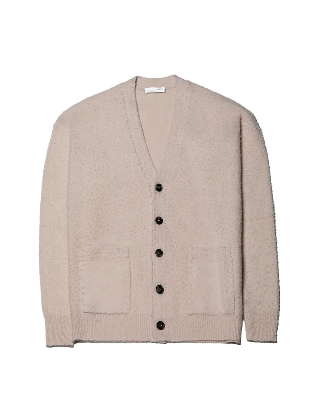 Roberto Collina Natural Bouclé-Knit Button-Up Cardigan for men