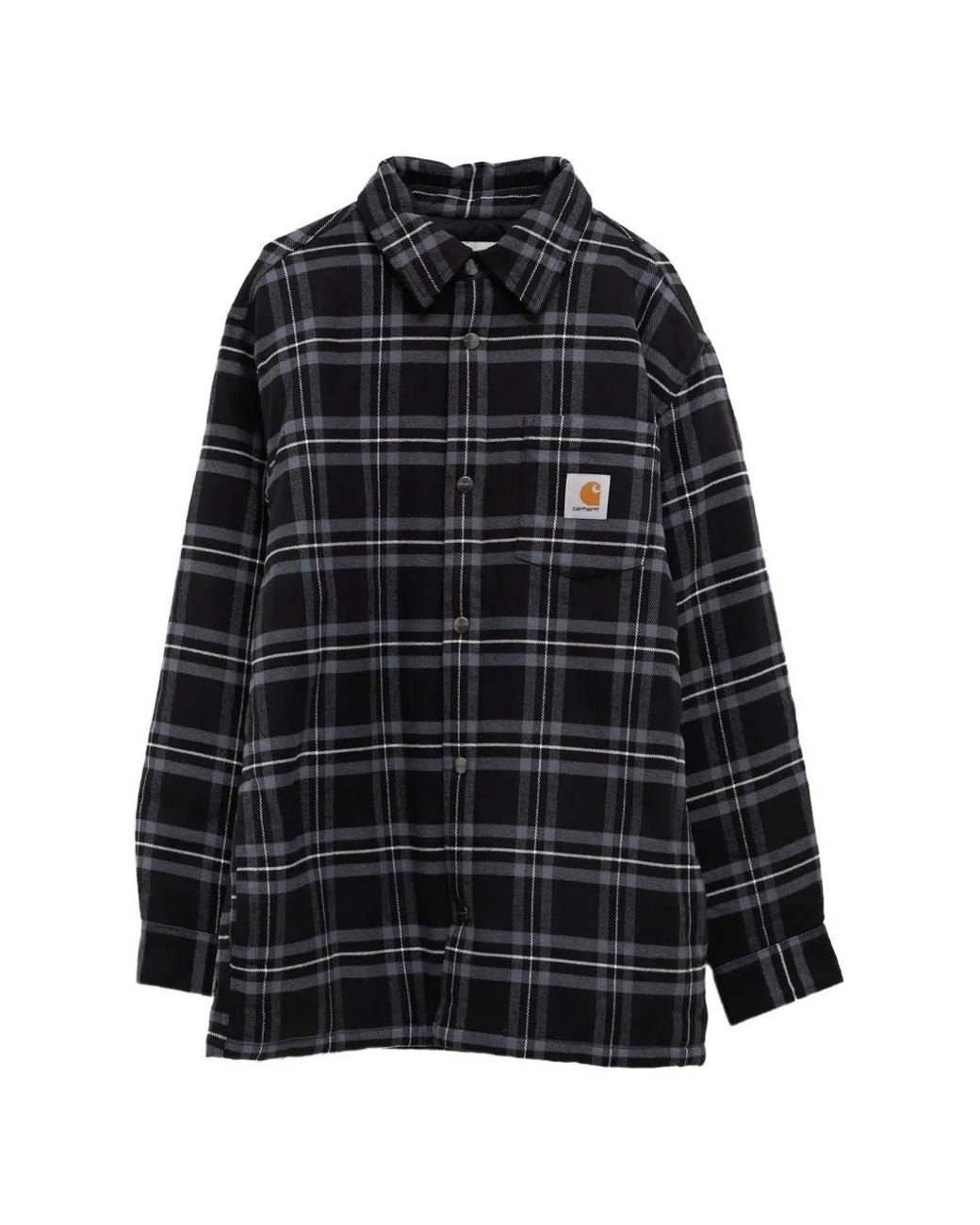 Carhartt Black Baird Check-Pattern Logo-Patch Jacket for men
