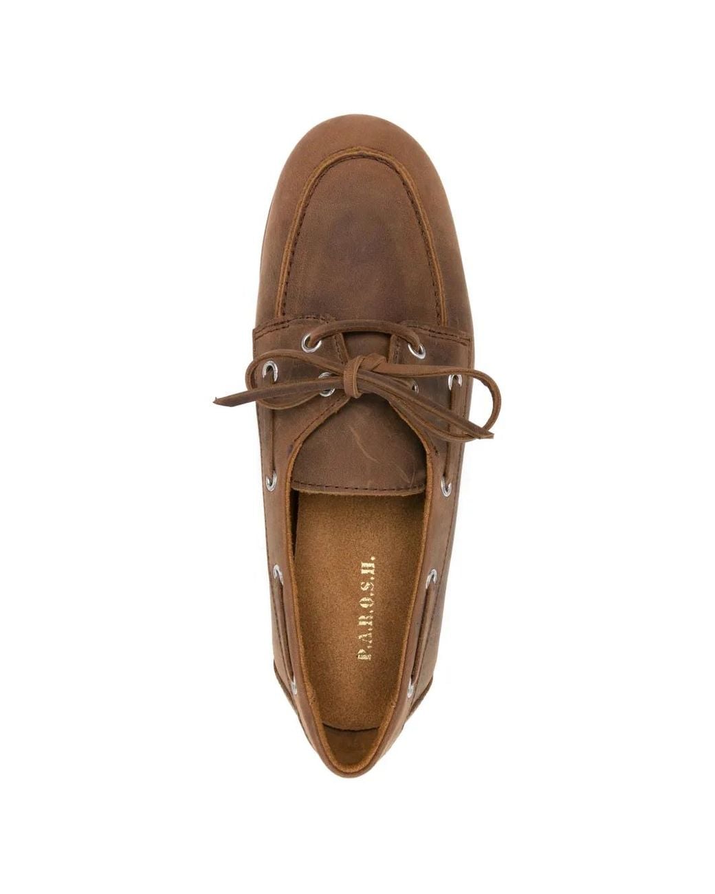 P.A.R.O.S.H. Brown Lace-Up Fastening Loafers