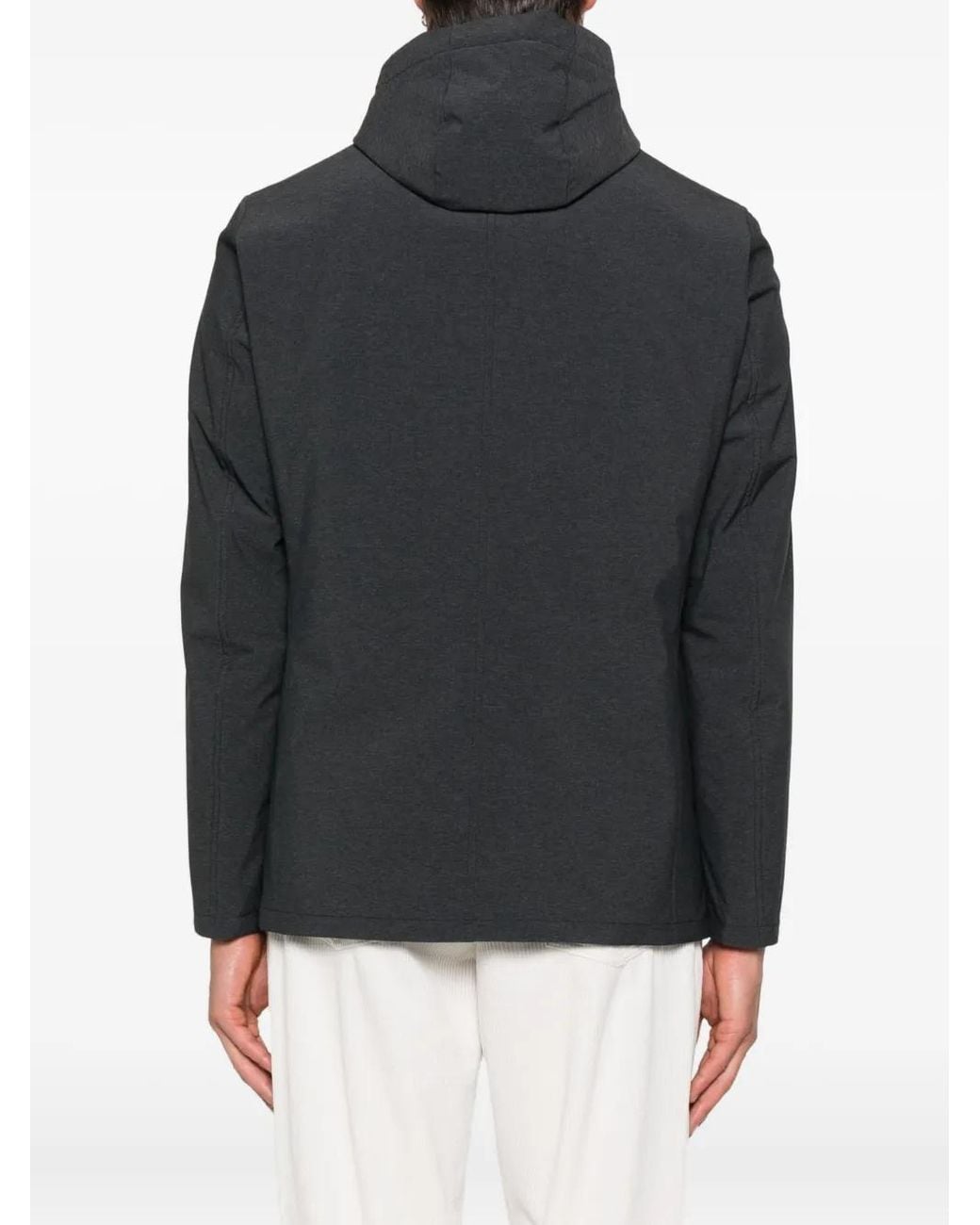 Herno Black Tailored Jacket With Detachable Hood for men