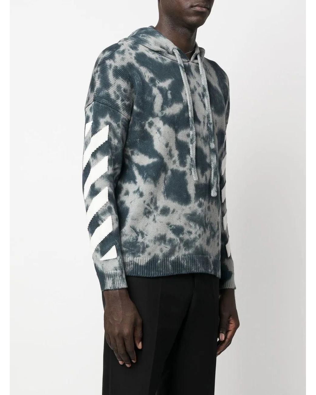 Off-White c/o Virgil Abloh Gray Arrows-Motif Drawstring Hoodie for men