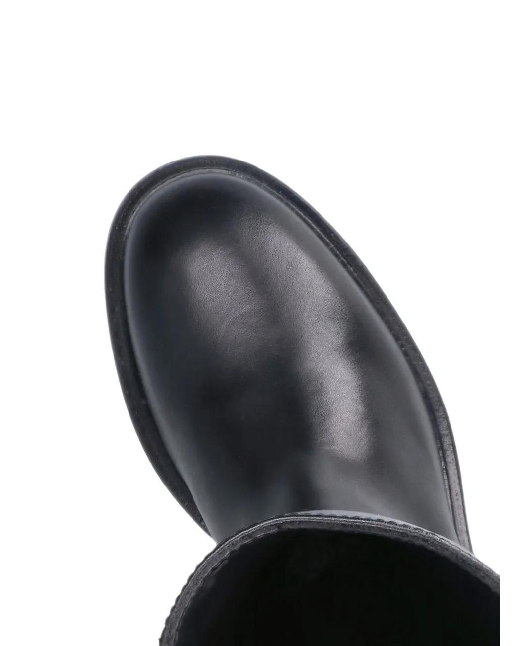 Poeve Black Eva Button-Detail Leather Boots