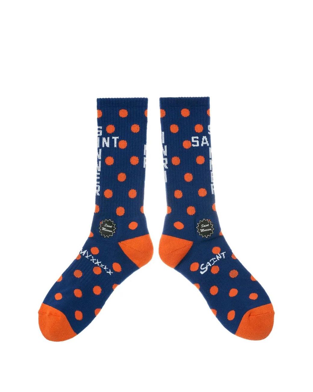 SAINT Mxxxxxx Blue Polka-Dot Socks for men