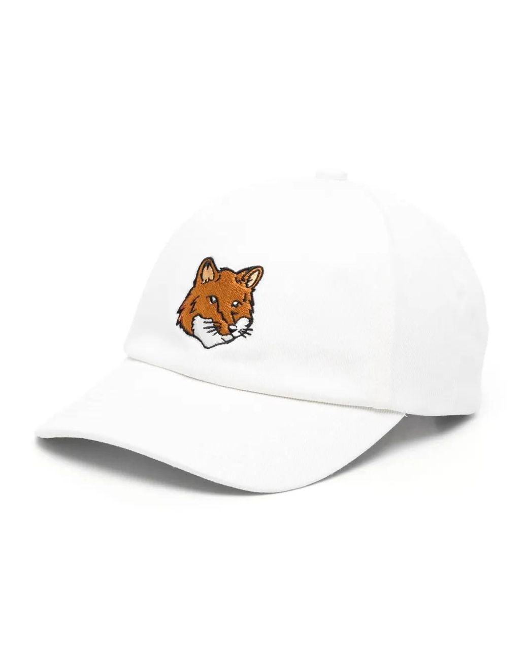 Maison Kitsuné White Fox Head Cotton Baseball Cap