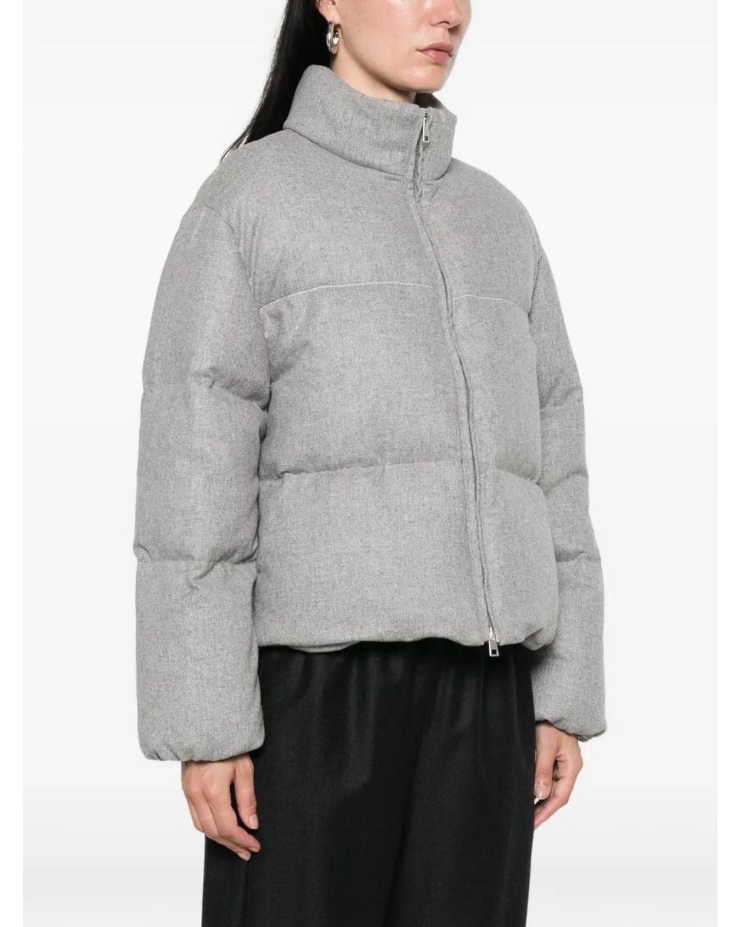Panicale Gray Padded High-Neck Jacket