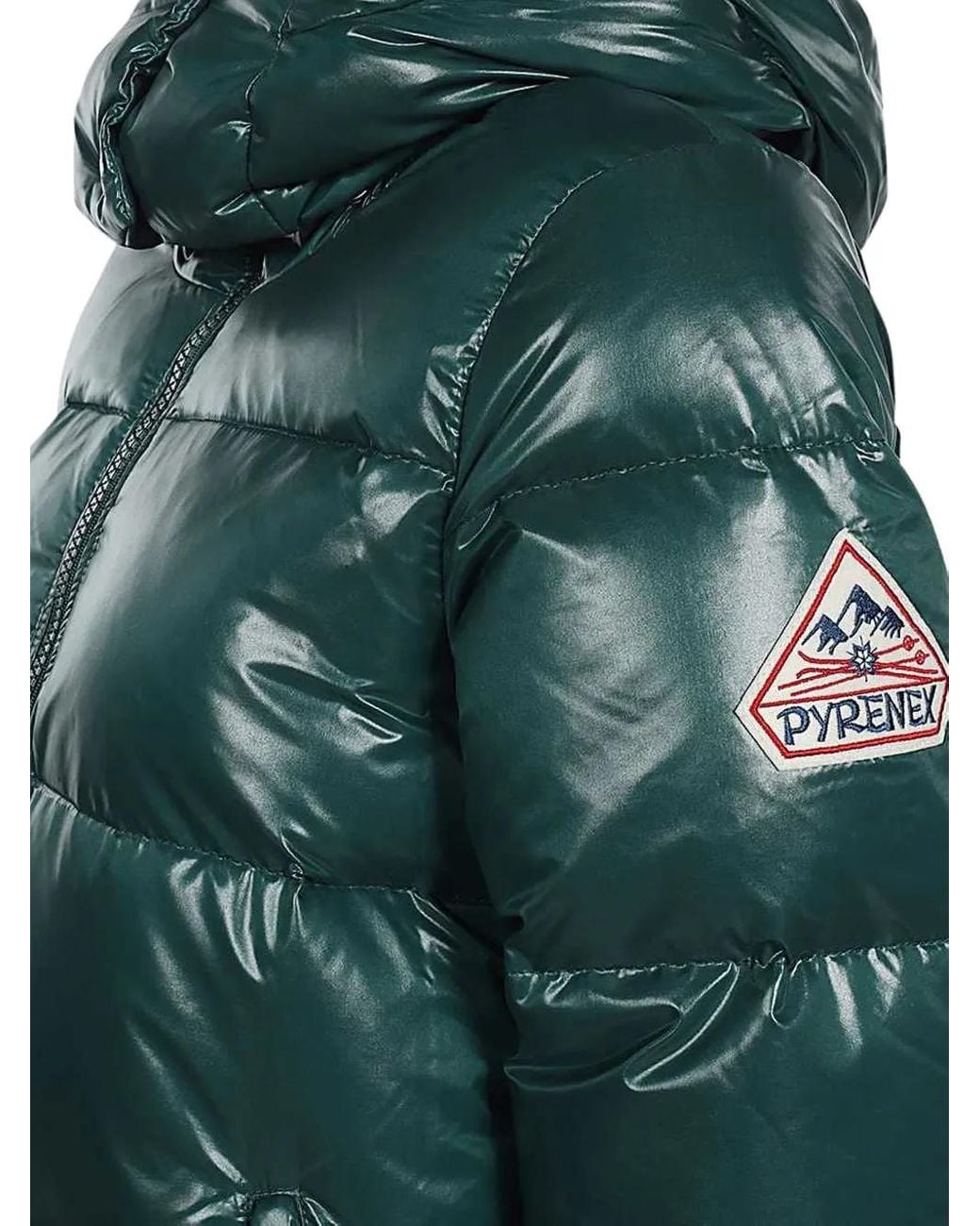 Pyrenex Green Hooded Zip-Up Down Jacket