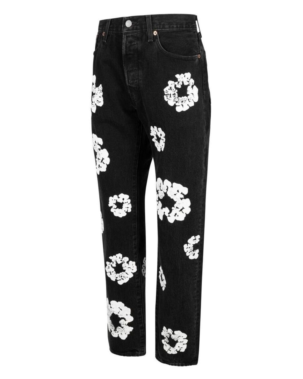 DENIM TEARS X Levi's Cotton Wreath-Print Straight-Leg Jeans DENIM TEARS X Levi's Cotton Wreath-Print Straight-Leg Jeans