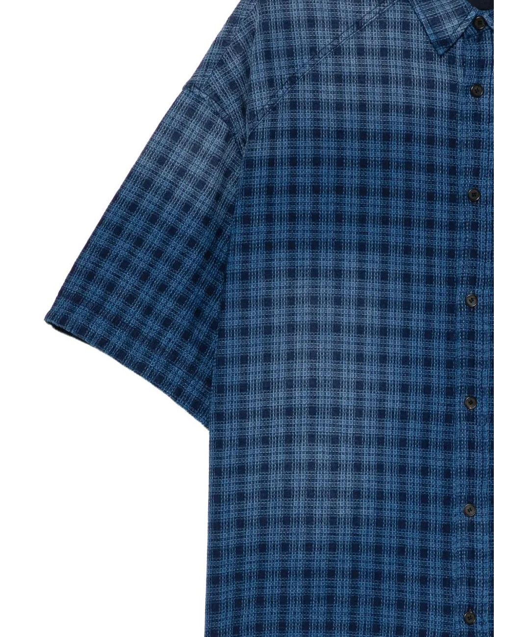 Juun.J Blue Chemise À Carreaux for men