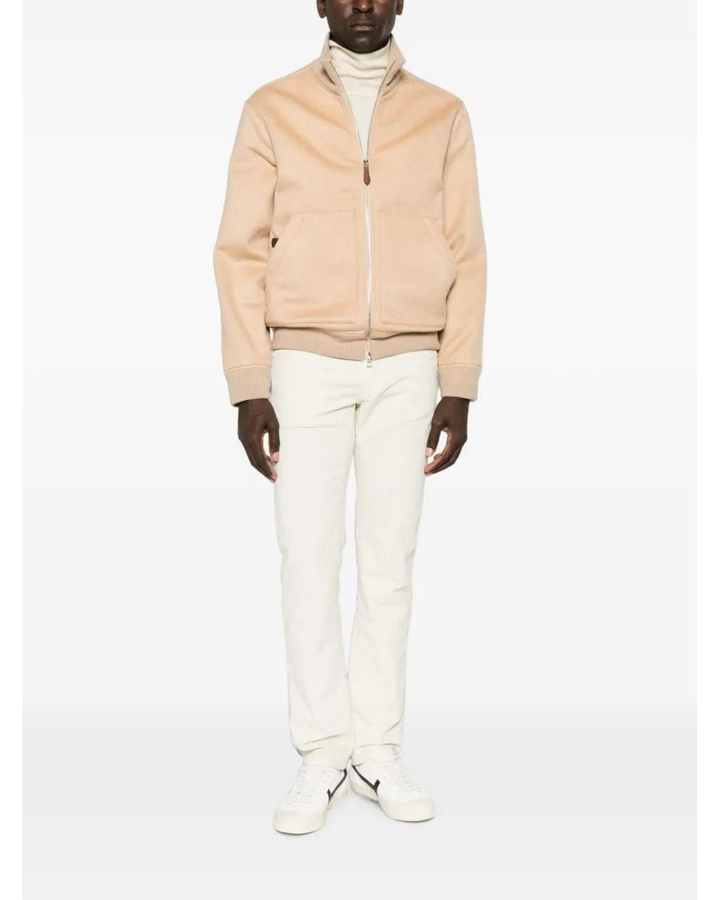 Jacob Cohen Natural Cashmere Zip-Up Jacket for men