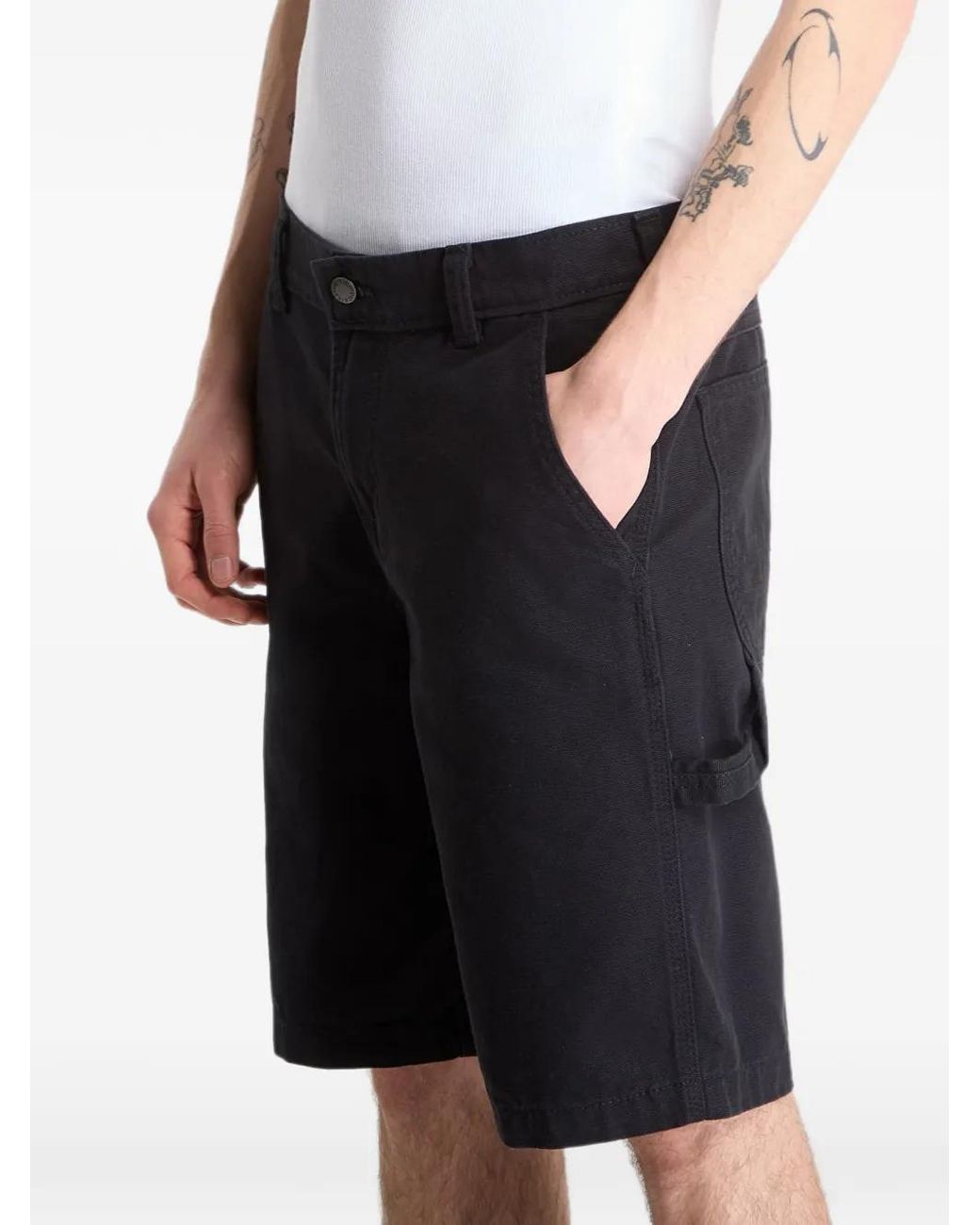 Dickies Black Cotton Bermuda Shorts for men