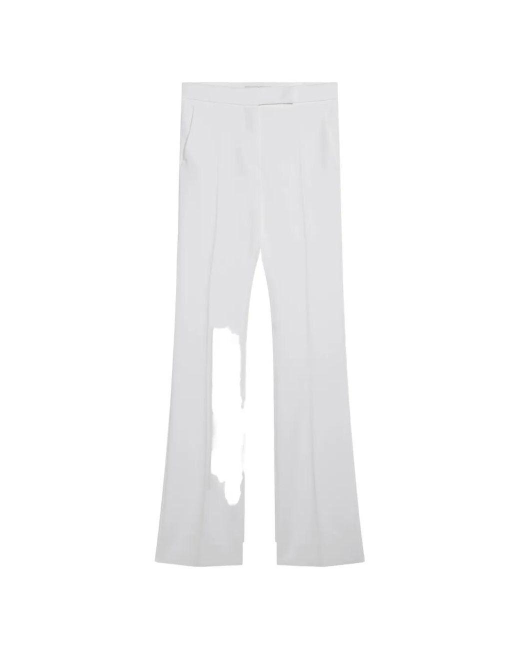 Max Mara White Pressed-Crease Flared Trousers