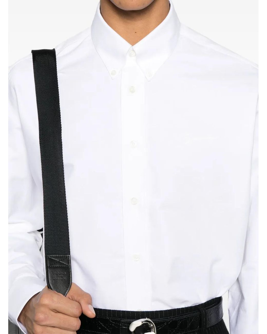 Givenchy White Logo-Embroidered Shirt for men