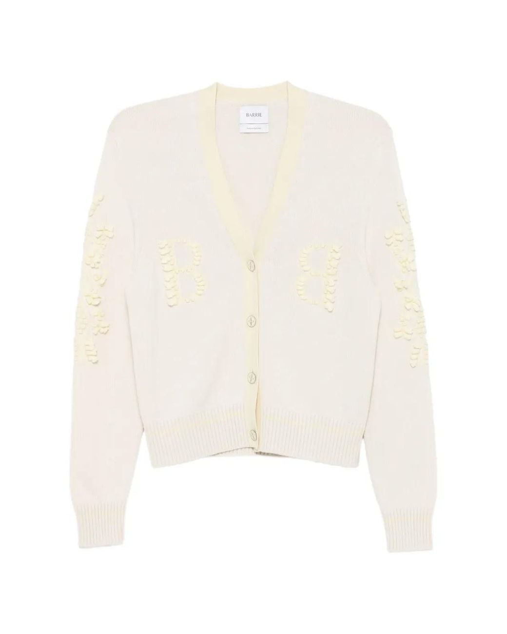 Barrie White Logo-Embroidered V-Neck Cardigan