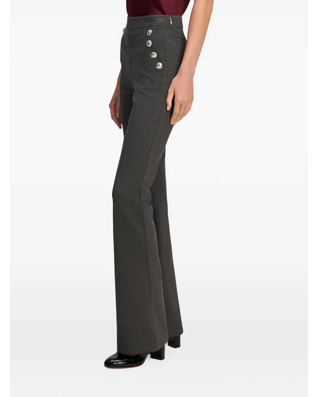 Cinq À Sept Black Suzette Button-Embellished Trousers