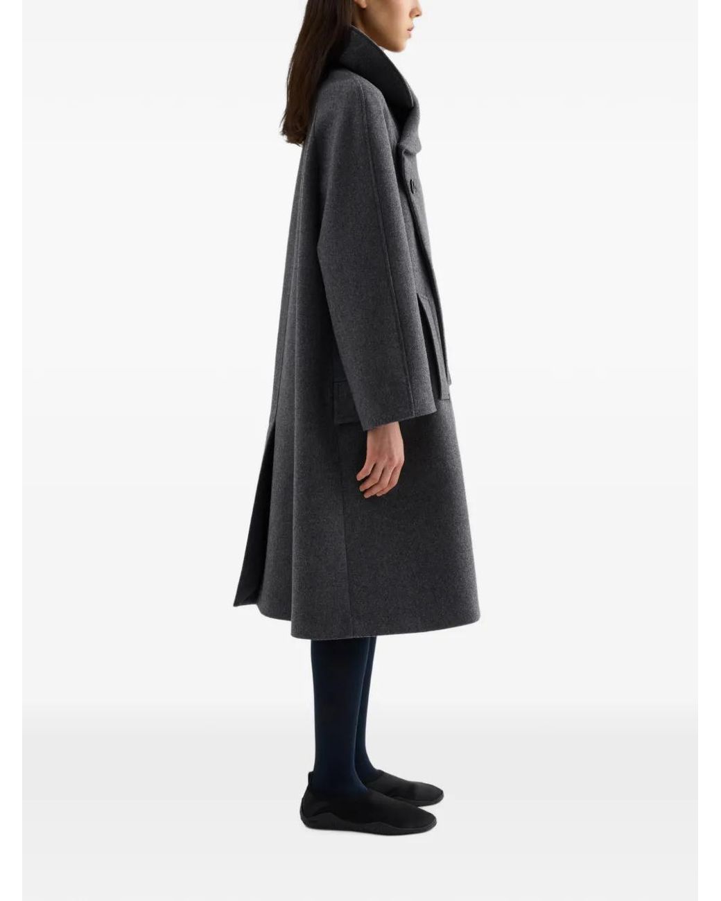 Jil Sander Gray Double Wool Coat