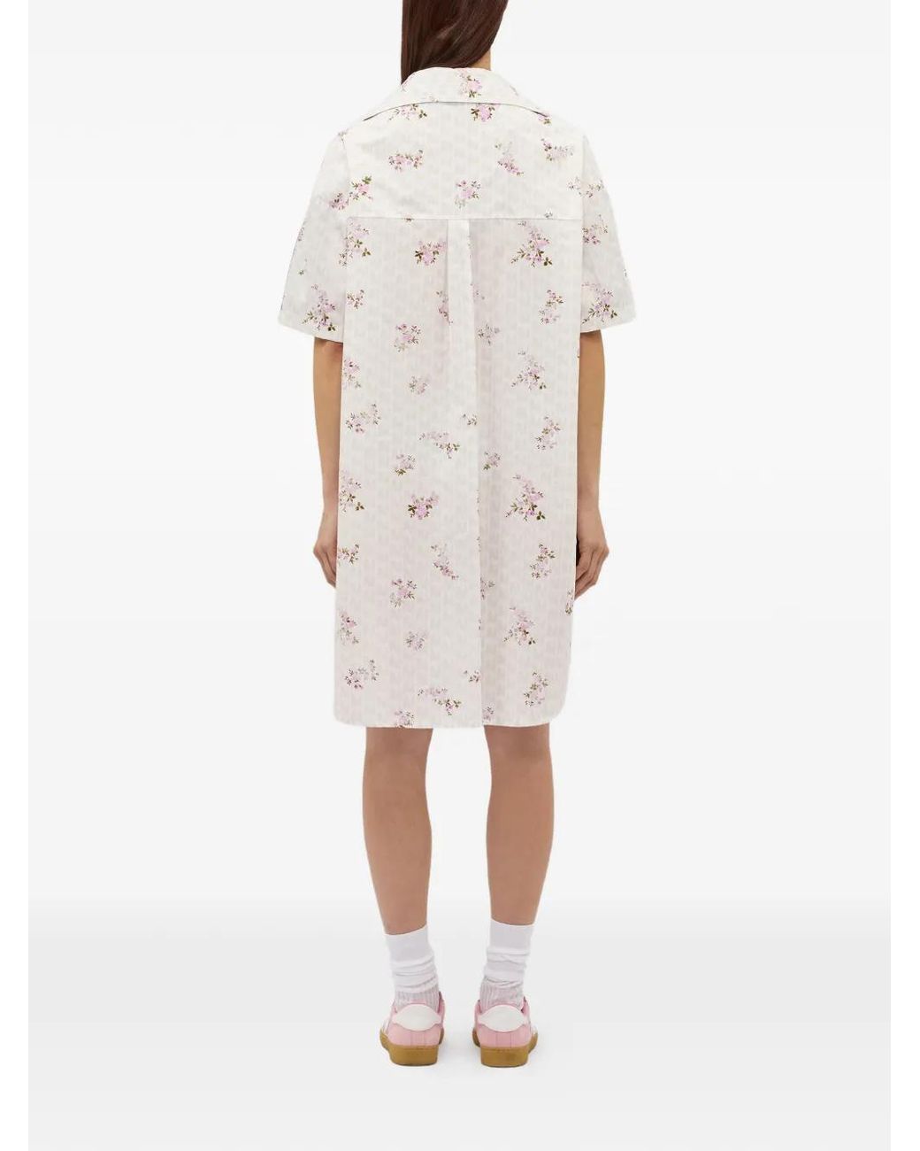 MSGM Black Floral Panel T-Shirt Mini Dress
