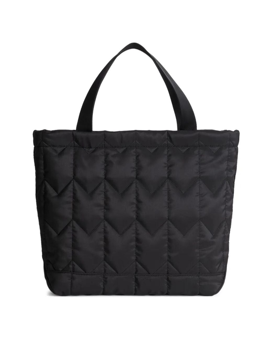 Maison Kitsuné Black Large Chevron Quilted Tote Bag