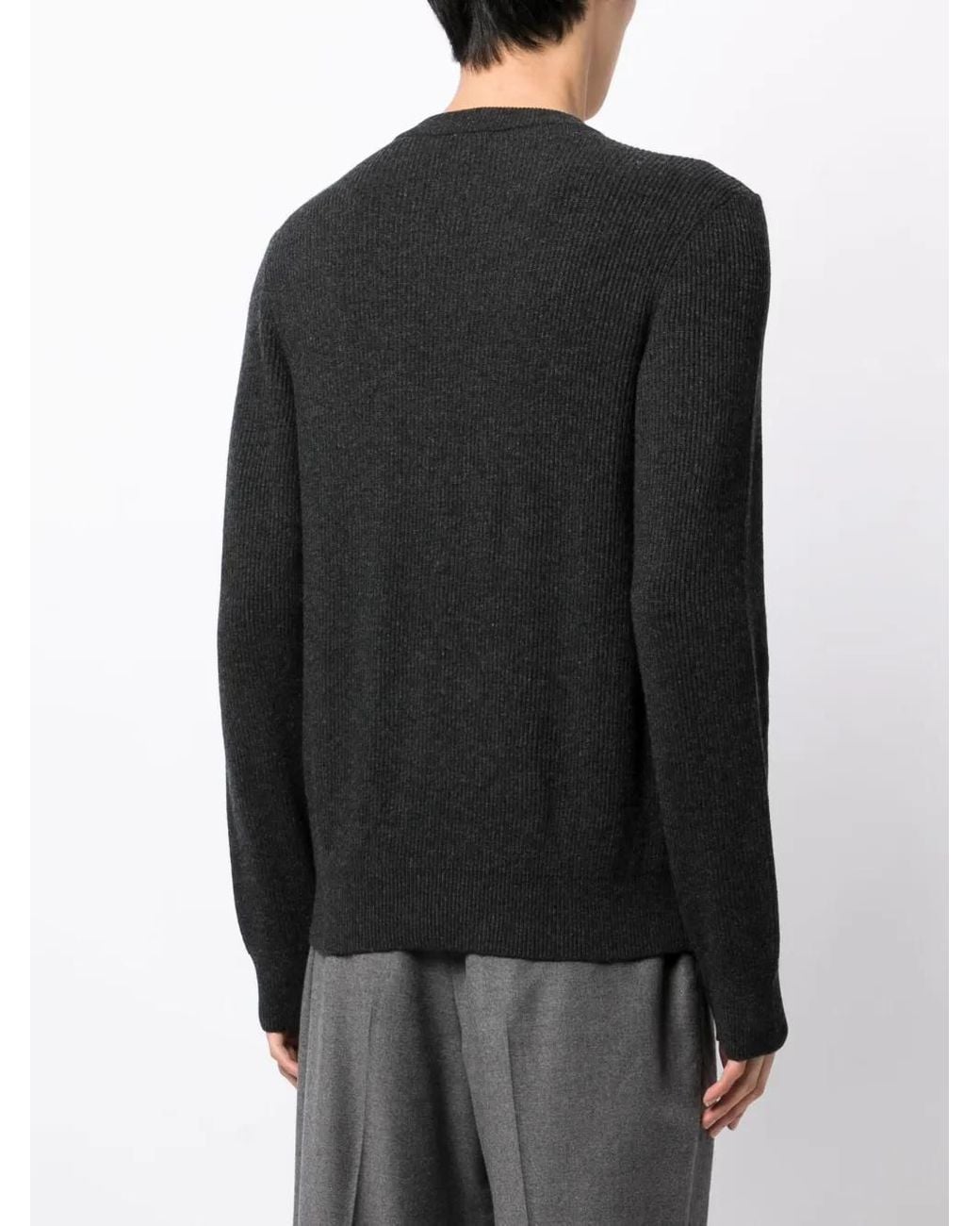 Dunhill Black Crew-Neck Wool Jumper for men