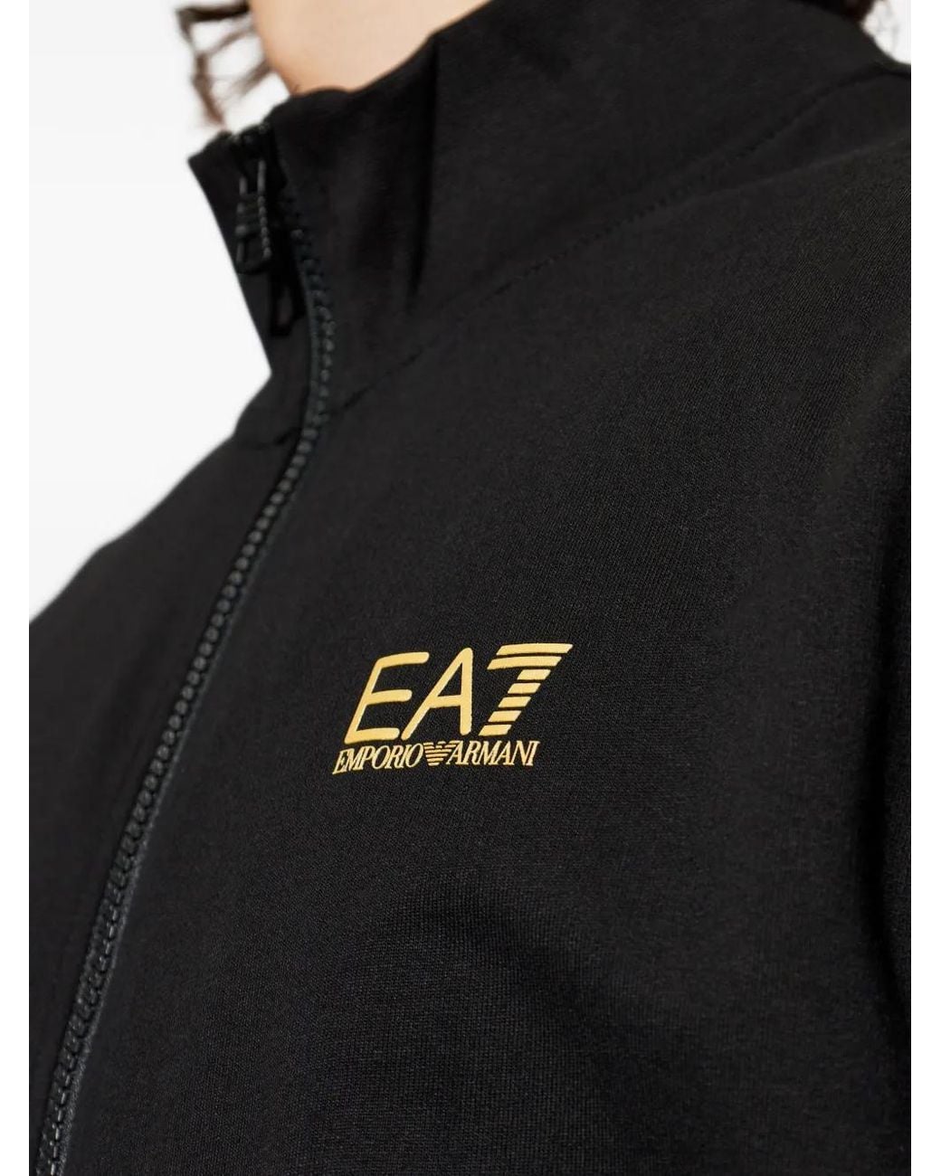 EA7 Black Logo Trousers for men