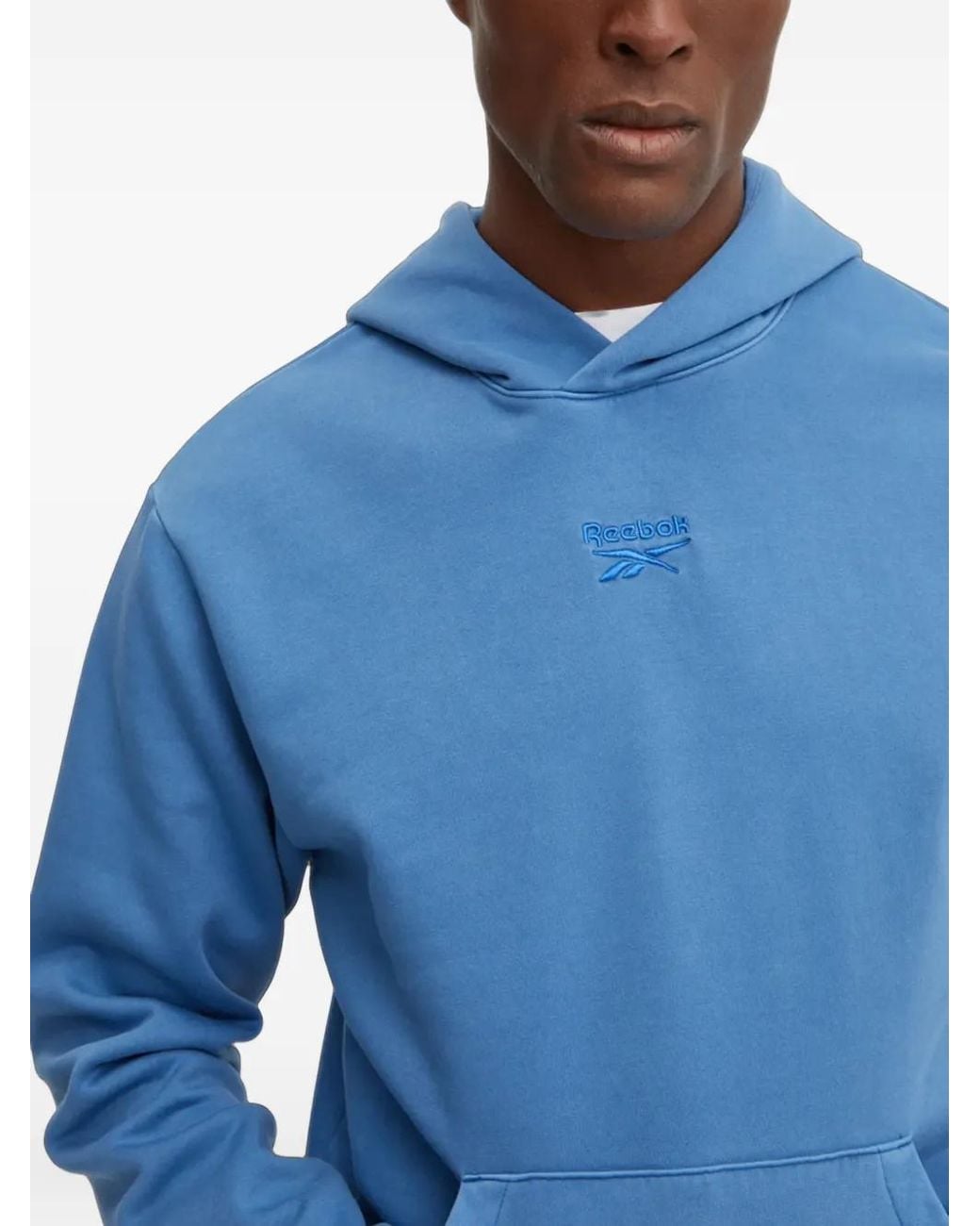 Reebok Blue Logo Hooded Sweatshirt for men
