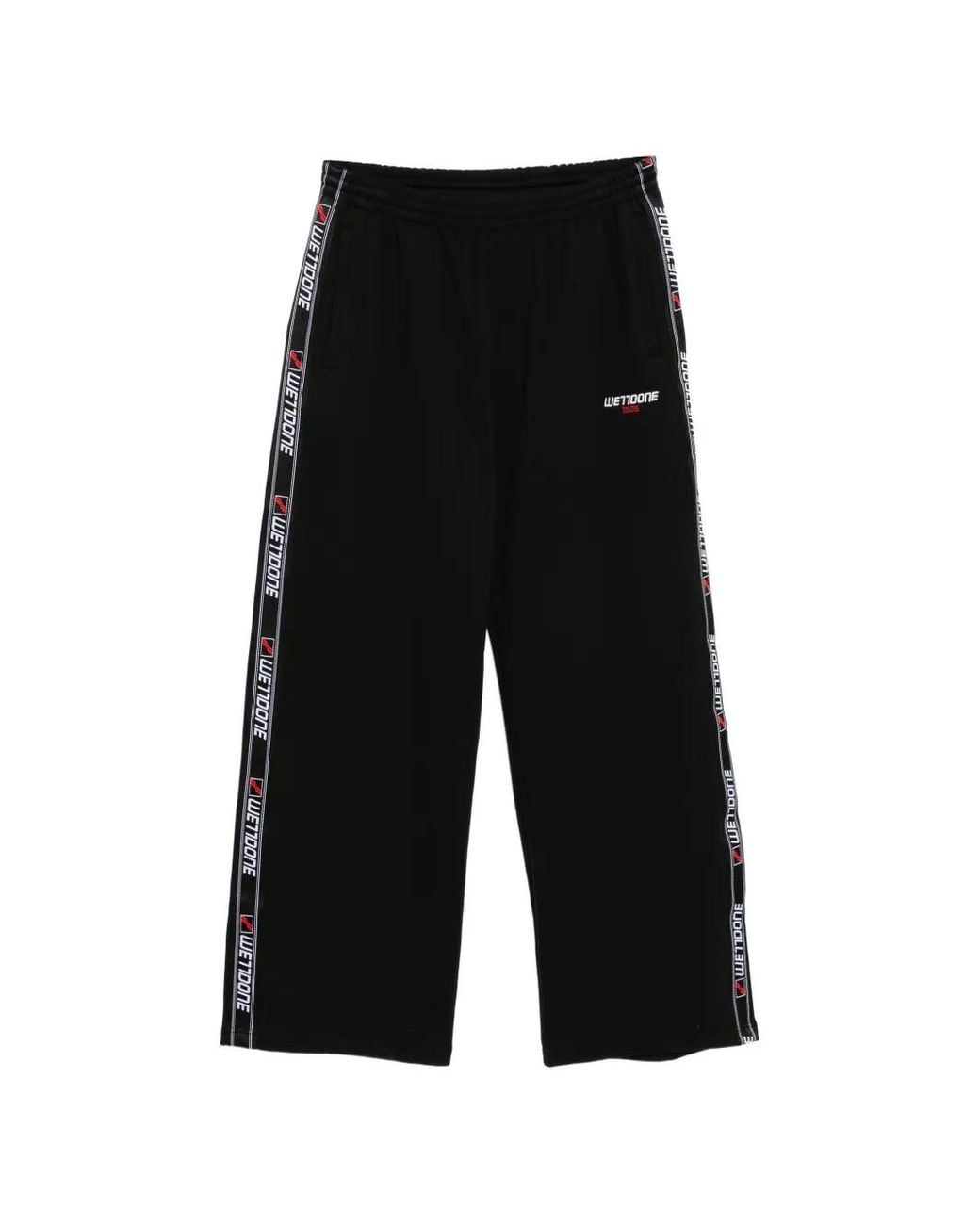 we11done Black Pantalon À Bande Logo for men