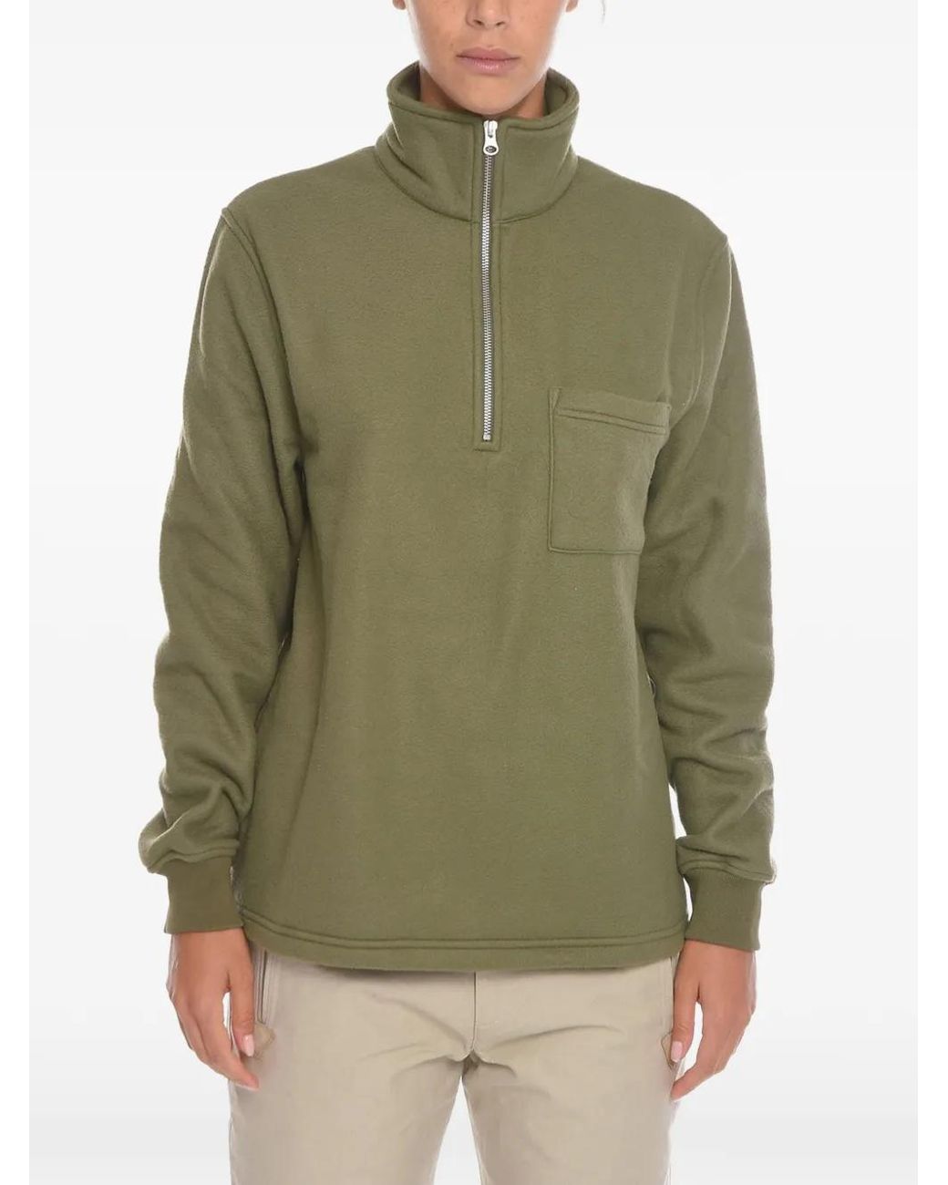 Samsøe & Samsøe Green Pull À Poche Poitrine Zippée