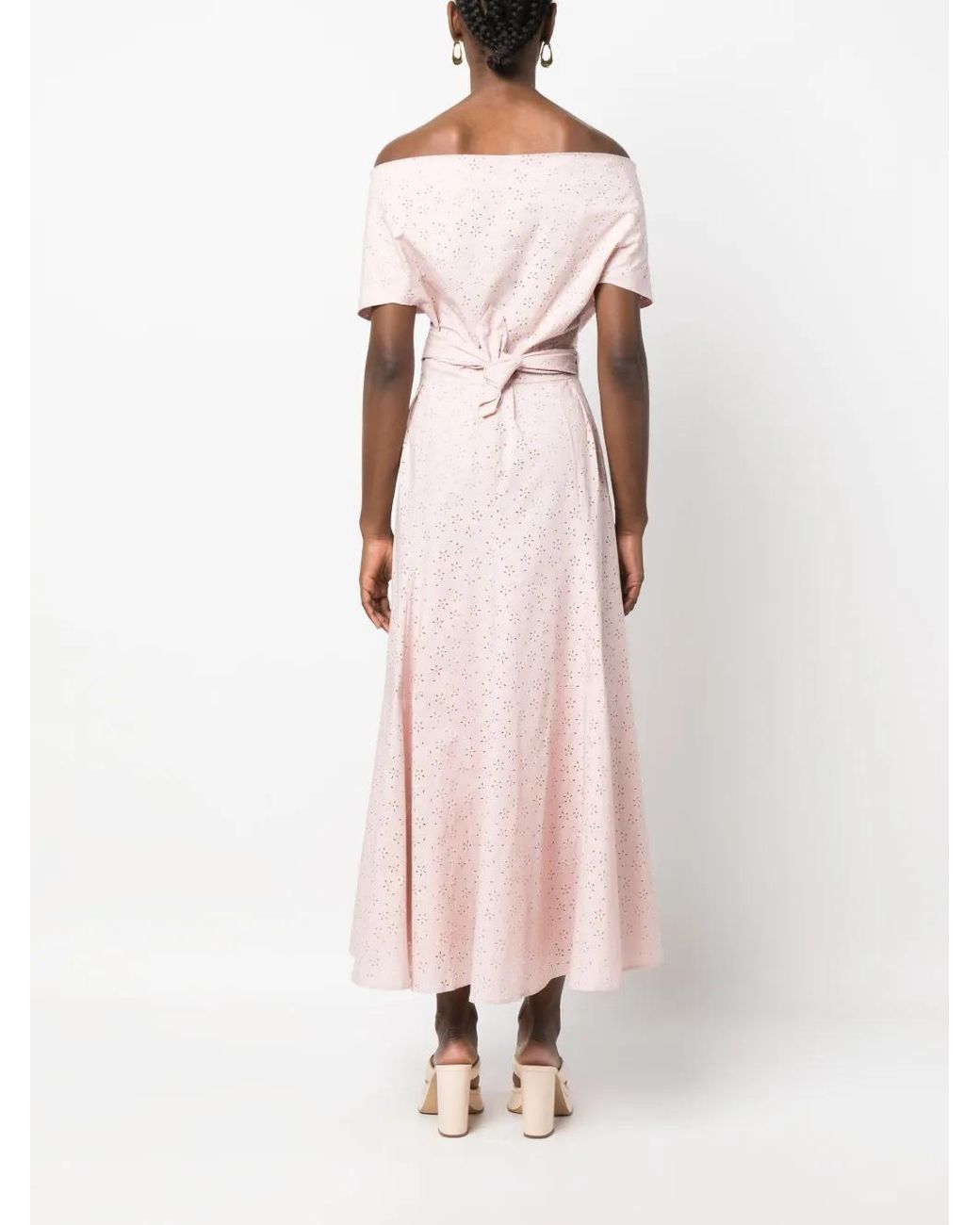 Philosophy Di Lorenzo Serafini Pink Broderie-Anglaise Long Dress