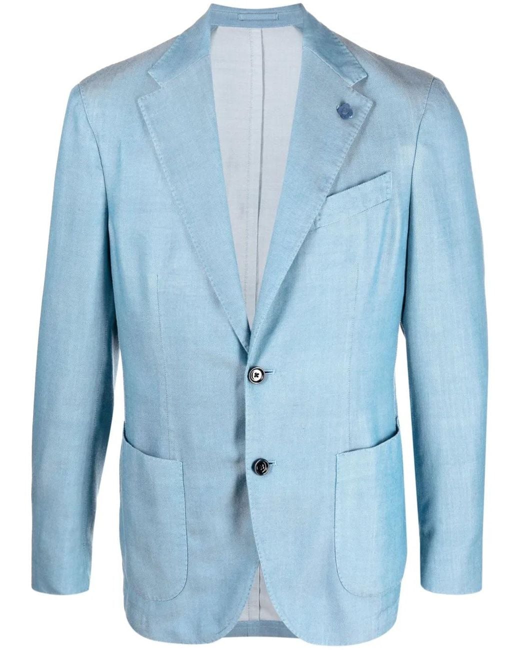Lardini Blue Single-Breasted Blazer for men