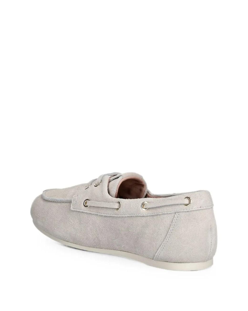 Love Moschino White Suede Boat Shoes