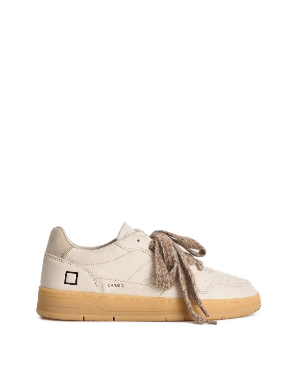 Date Natural Chunky-Lace Leather Sneakers for men