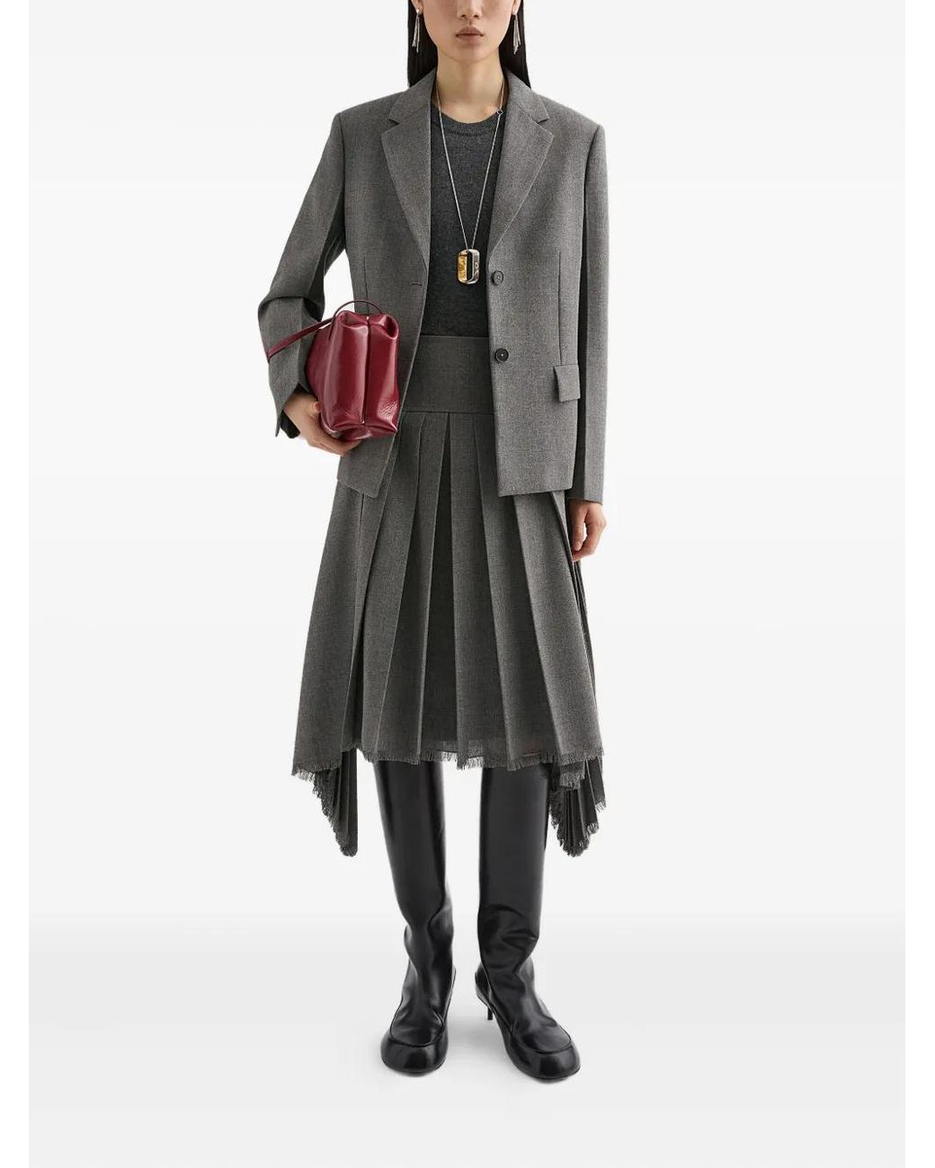 Jil Sander Gray Mélange-Effect Blazer
