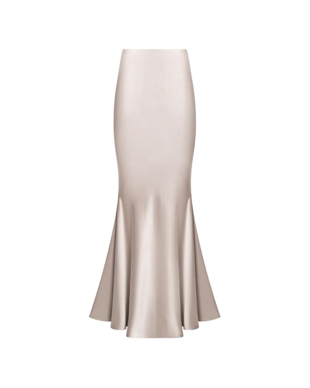 ALEXIA & ANTONIA White Bias-Cut Maxi Skirt