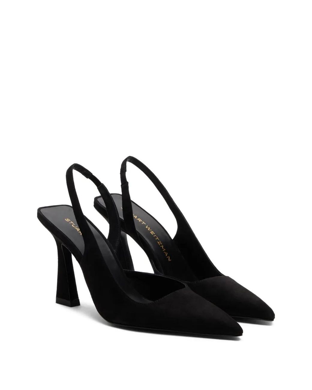 Stuart Weitzman Black Vinnie Pointed D'Orsay Slingback Pumps