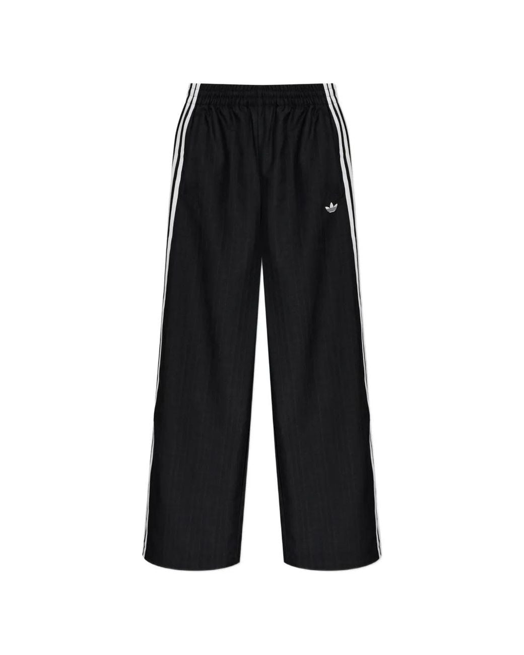 Adidas Black Pantalon Ample À Fines Rayures