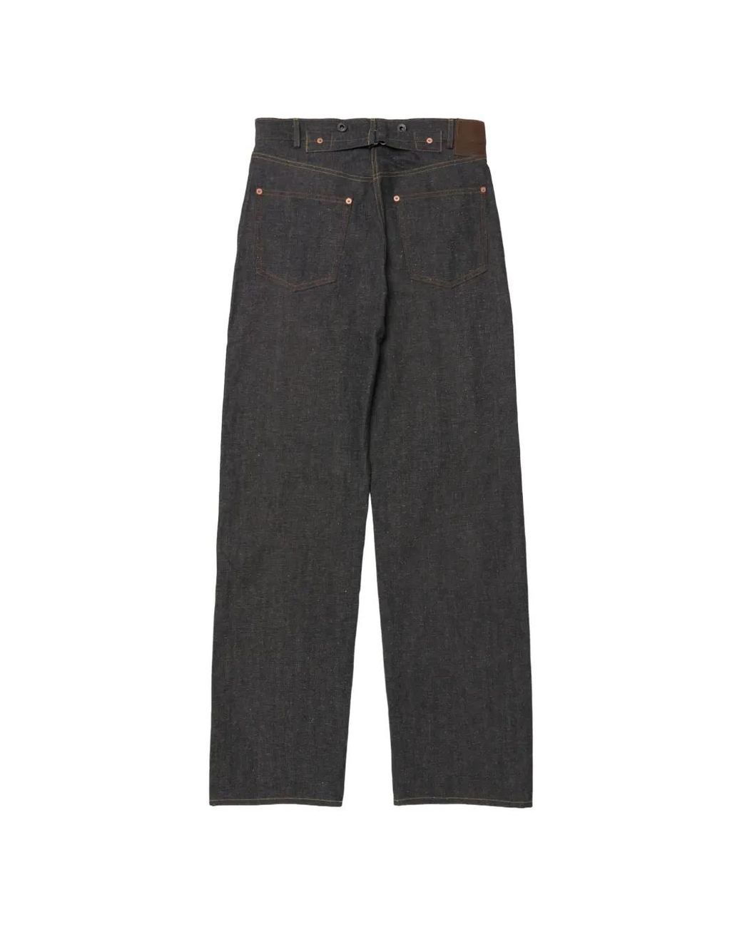 TAIGA TAKAHASHI Gray Buckle-Strap Straight-Leg Jeans for men
