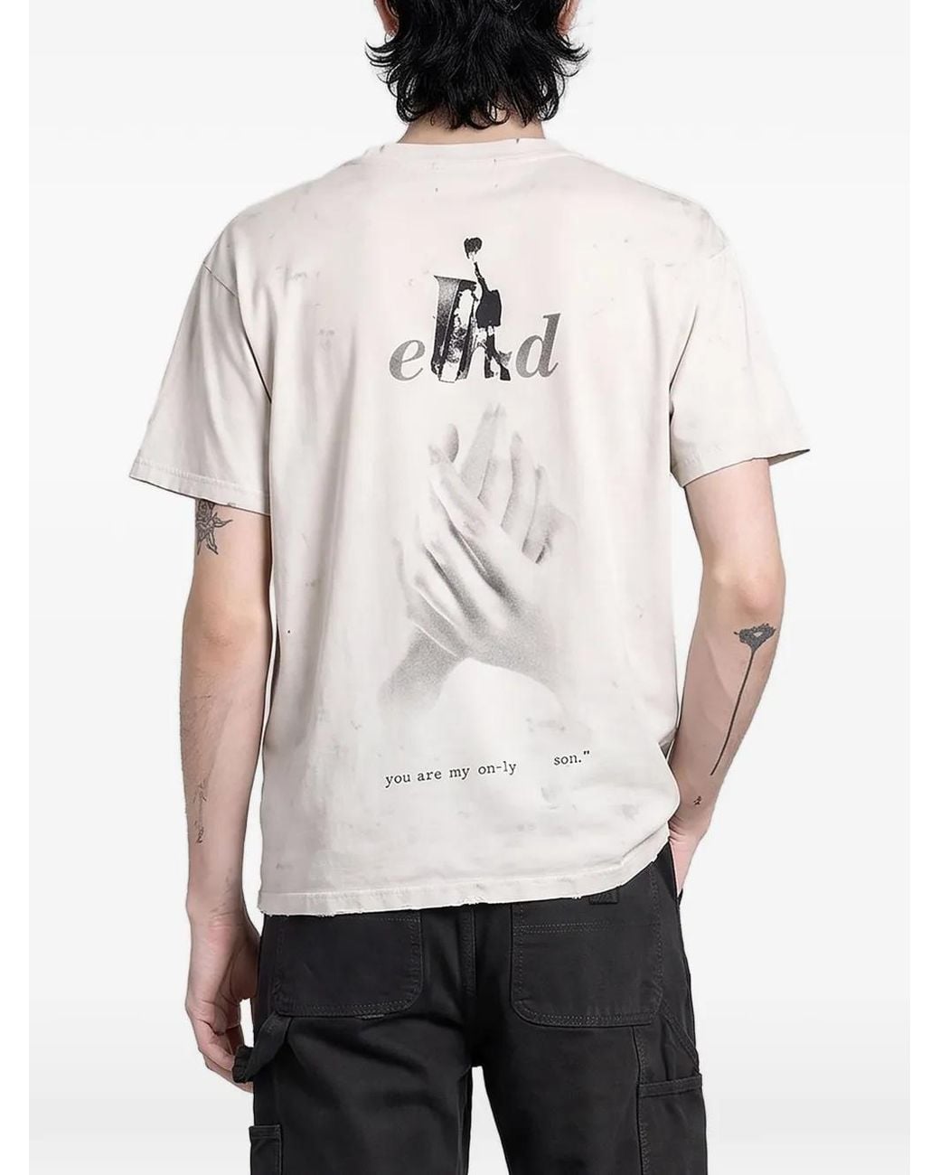 Enfants Riches Deprimes White Graphic-Print Distressed T-Shirt for men