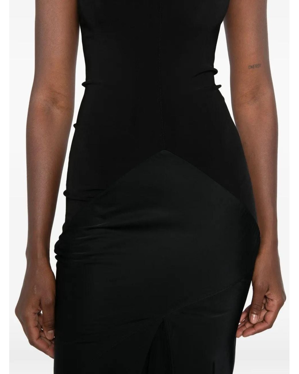 Rick Owens Black Tower Sliced Dress