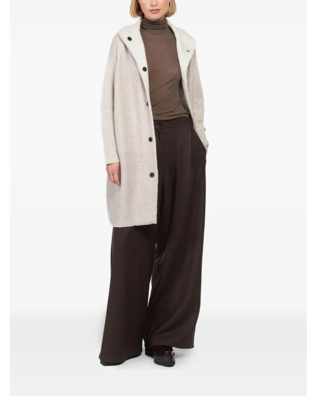 Oyuna White Buttoned Pocket Coat