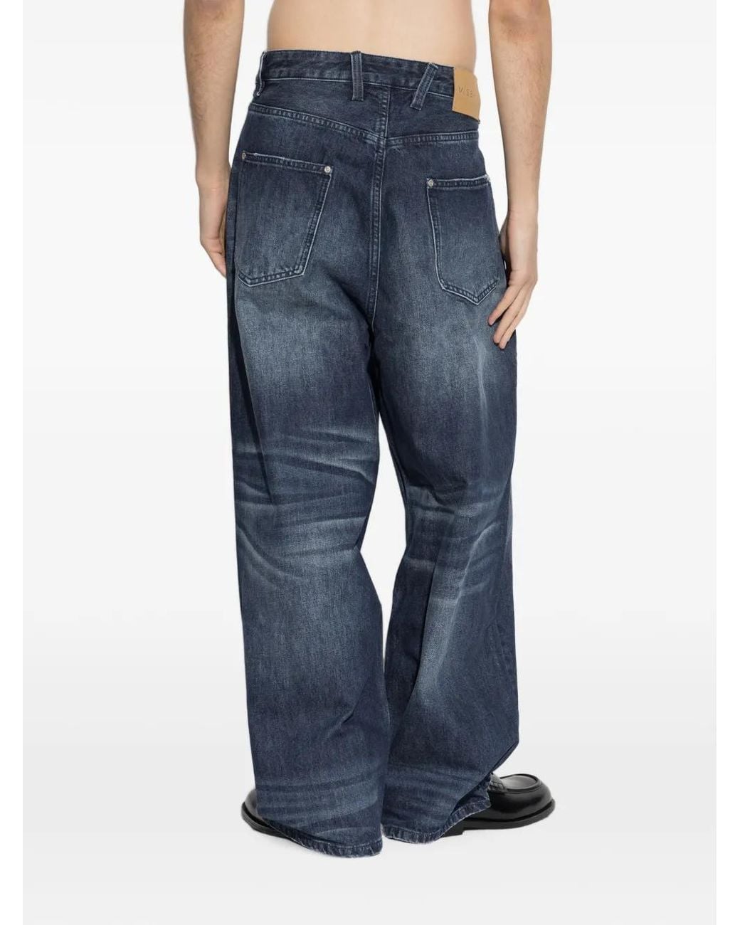 M I S B H V Blue Austin Faded Wide-Leg Jeans for men
