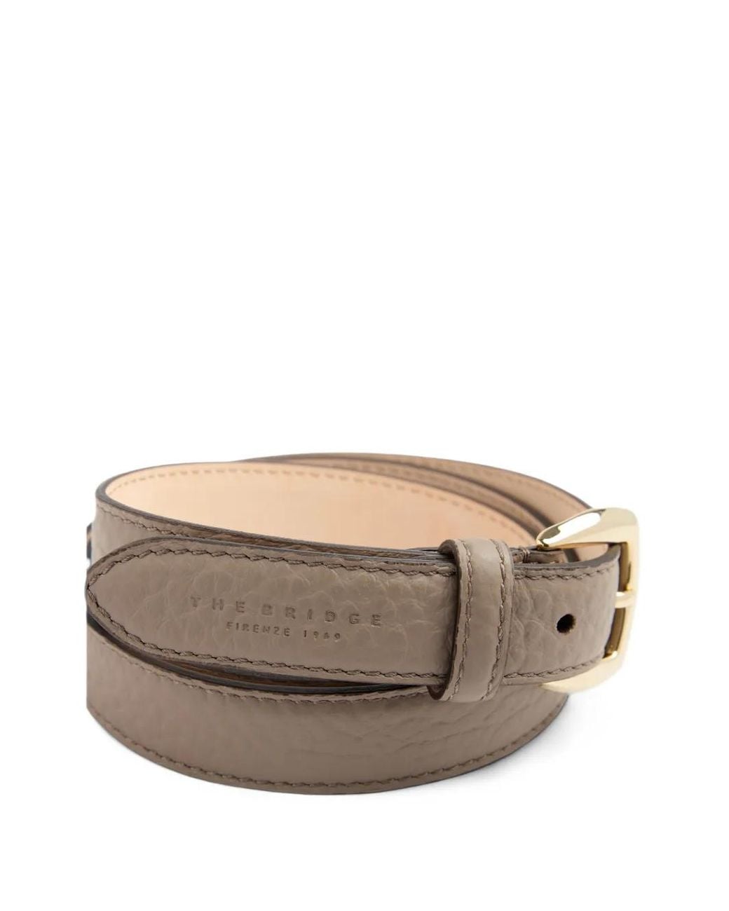 The Bridge Gray Grained-Leather Belt