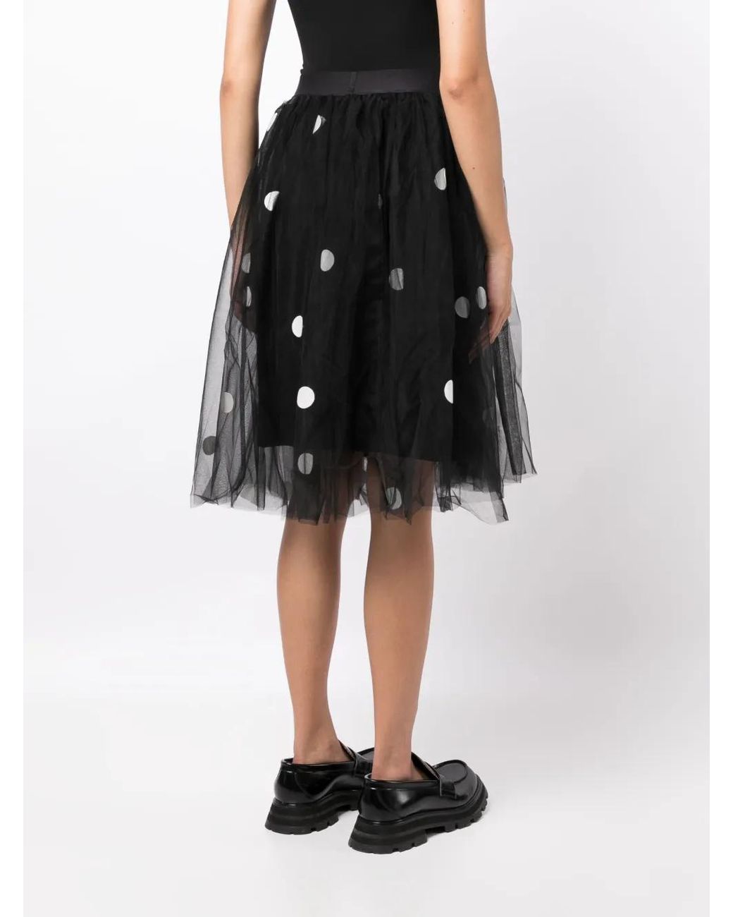 JNBY Black Polka-Dot A-Line Skirt