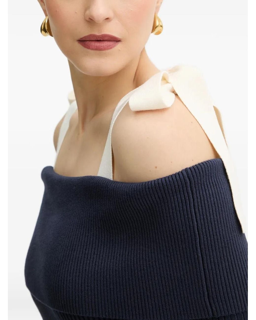 Guess Blue Shoulder Bows Sweater
