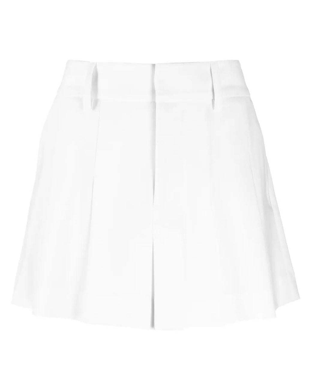 P.A.R.O.S.H. White Plisse' Mid-Rise Mini Skirt